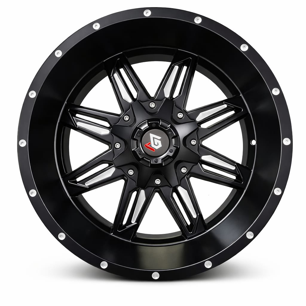 Obsidian Vortex Matte Black/Milled Wheel 20x10 | 6x135 / 6x139.7 -24