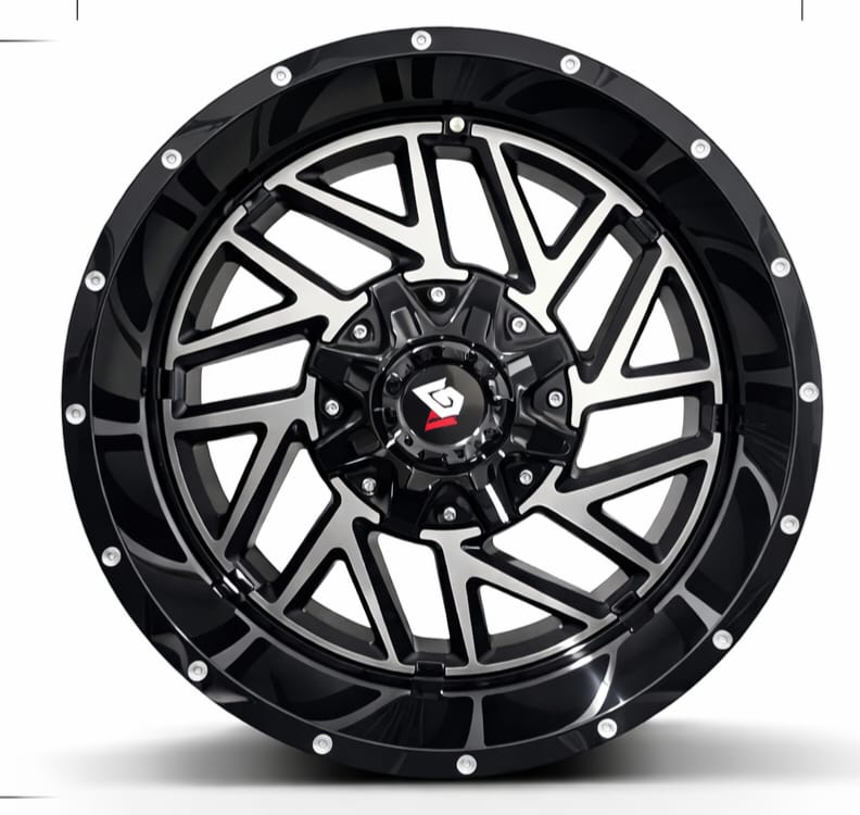 Apex Vector Gloss Black/Machined Wheel 20x10 | 6x135 / 6x139.7 -24