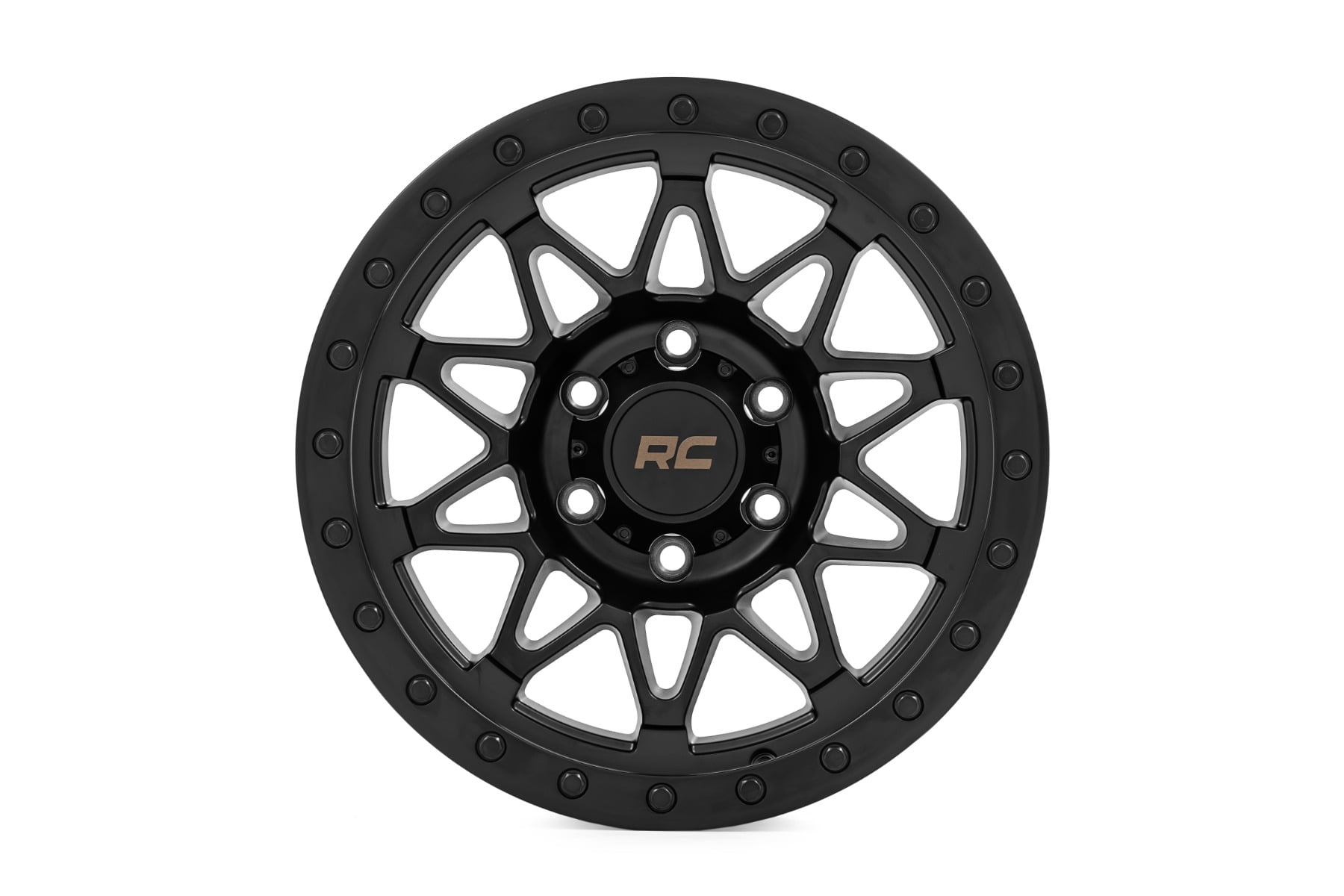 Rough Country 78 Series Wheel | Simulated Beadlock | Black | 17x8.5 | 5x5 | +0mm