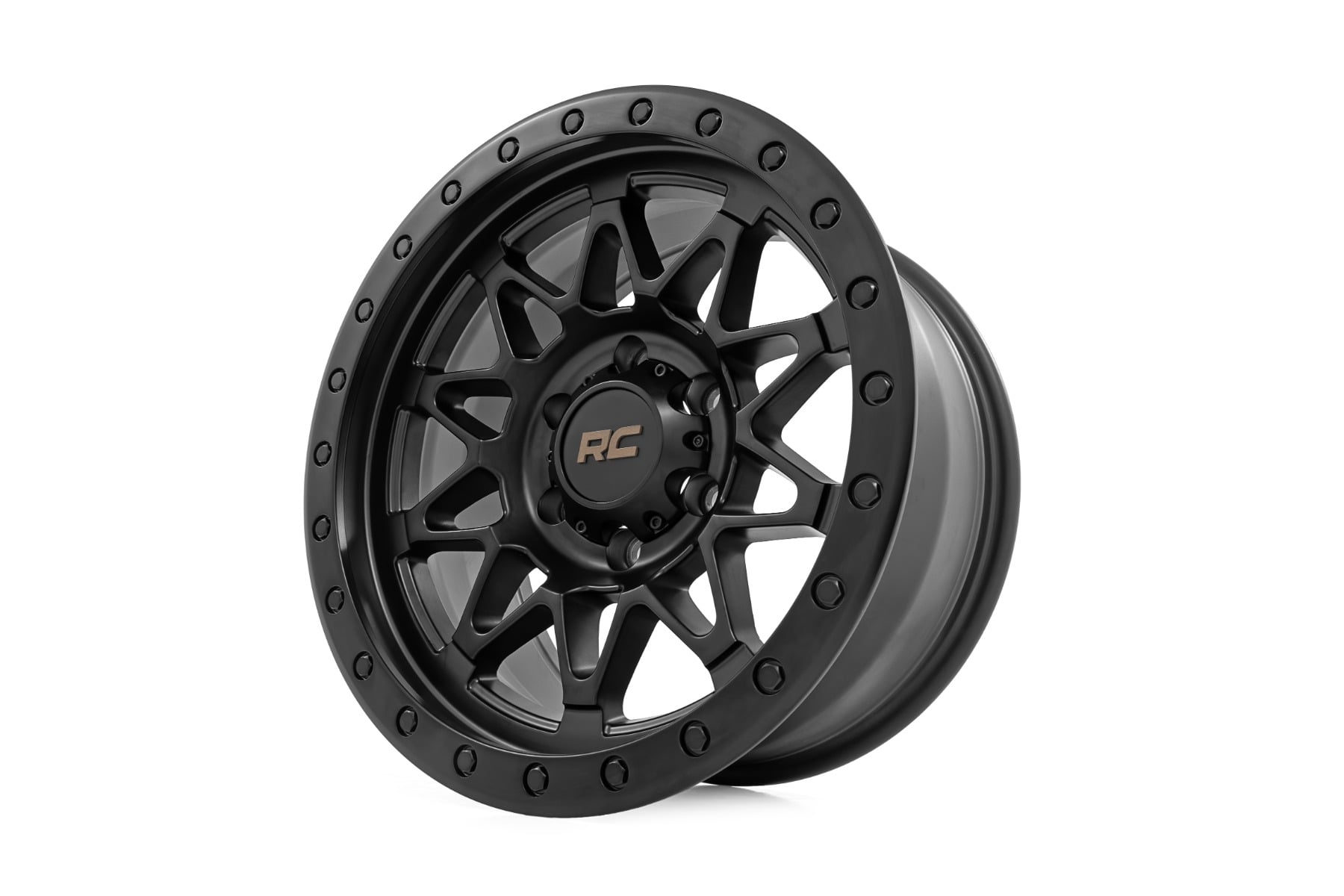 Rough Country 78 Series Wheel | Simulated Beadlock | Black | 18x9 | 5x5 | 0mm