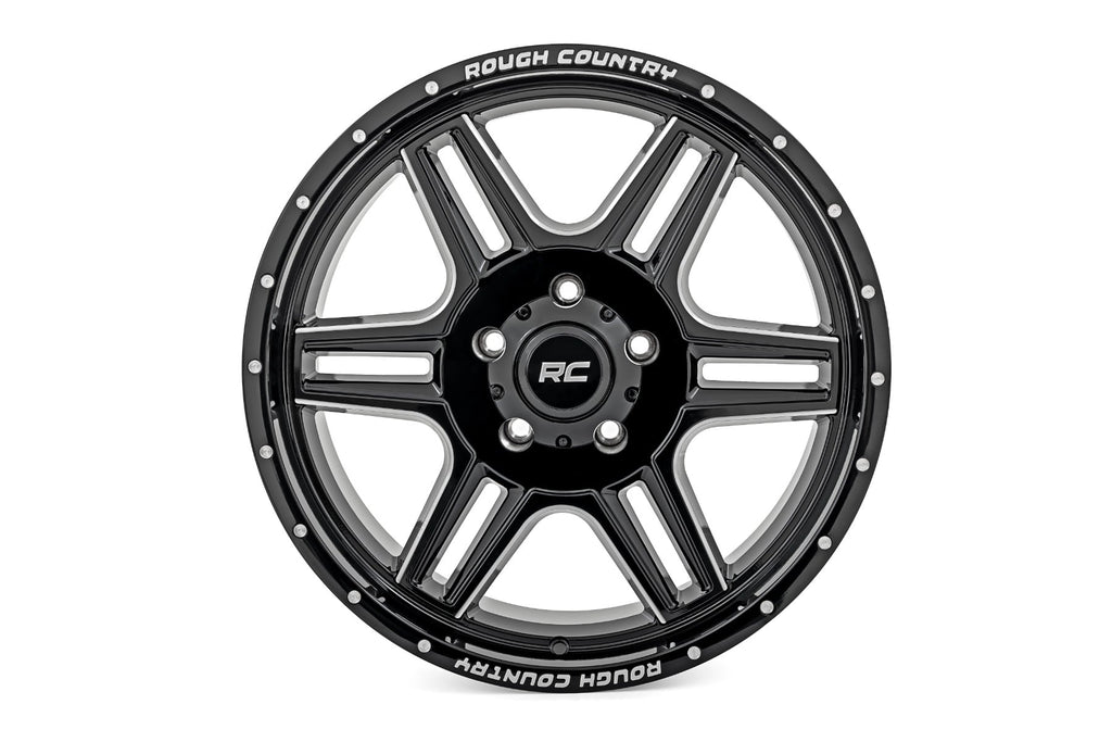 Rough Country 92 Series Wheel | Machined One-Piece | Gloss Black | 18x9 | 6x5.5 | +0mm