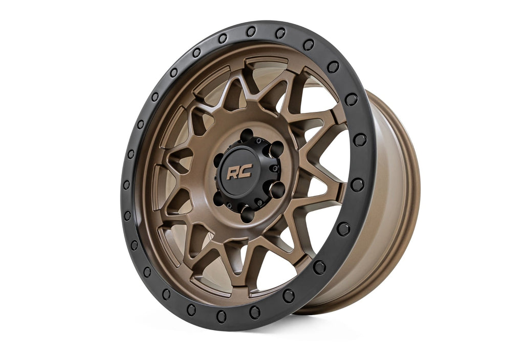 Rough Country 78 Series Wheel | Simulated Beadlock | Bronze/Black | 18x9 | 5x5 | -12mm