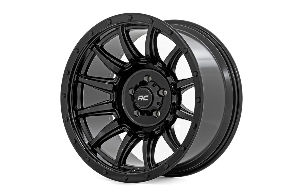 Rough Country 90 Series Wheel | One-Piece | Gloss Black | 20x10 | 6x5.5 | -19mm