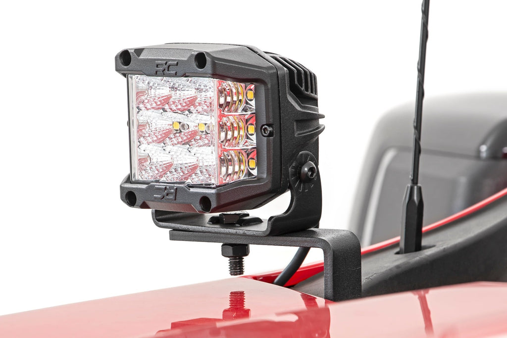 LED Light Kit | Ditch Mount | 2" Black Pair | White DRL | Chevy Silverado 1500 (19-26)