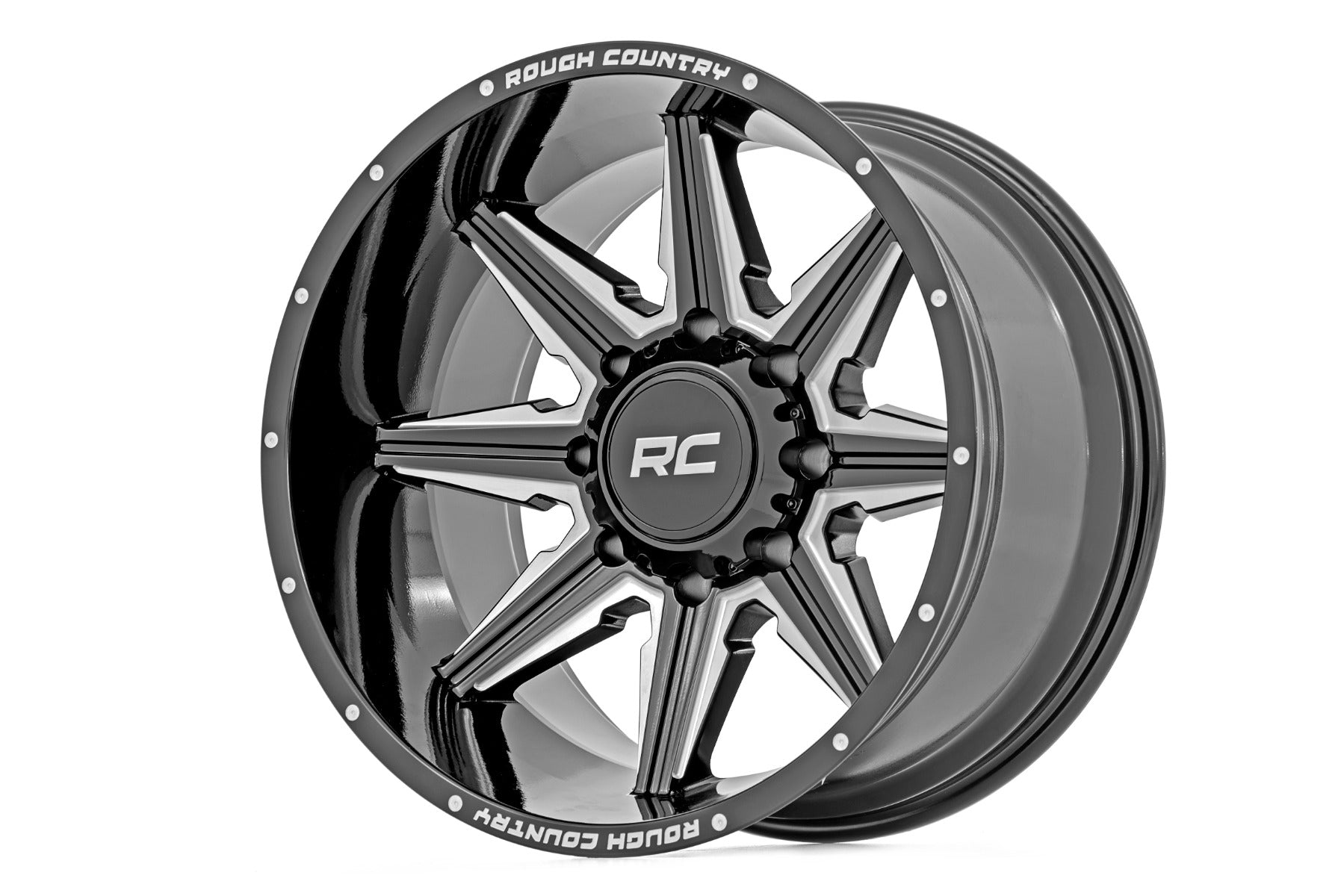 Rough Country 91M Series Wheel | One-Piece | Gloss Black | 20x12 | 6x135 | -44mm